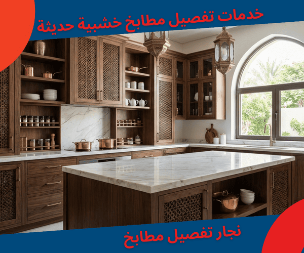 خدمات تفصيل مطابخ خشبية حديثة